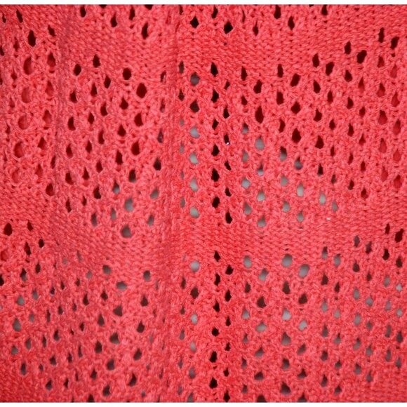 GUINEVERE Anthropologie Coral Orange Knit Open Cardigan Sweater Size M - Picture 10 of 12